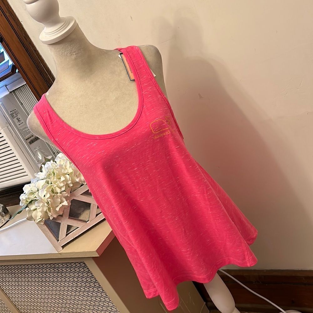 Vineyard Vines vintage whale hot pink tank top Size S New